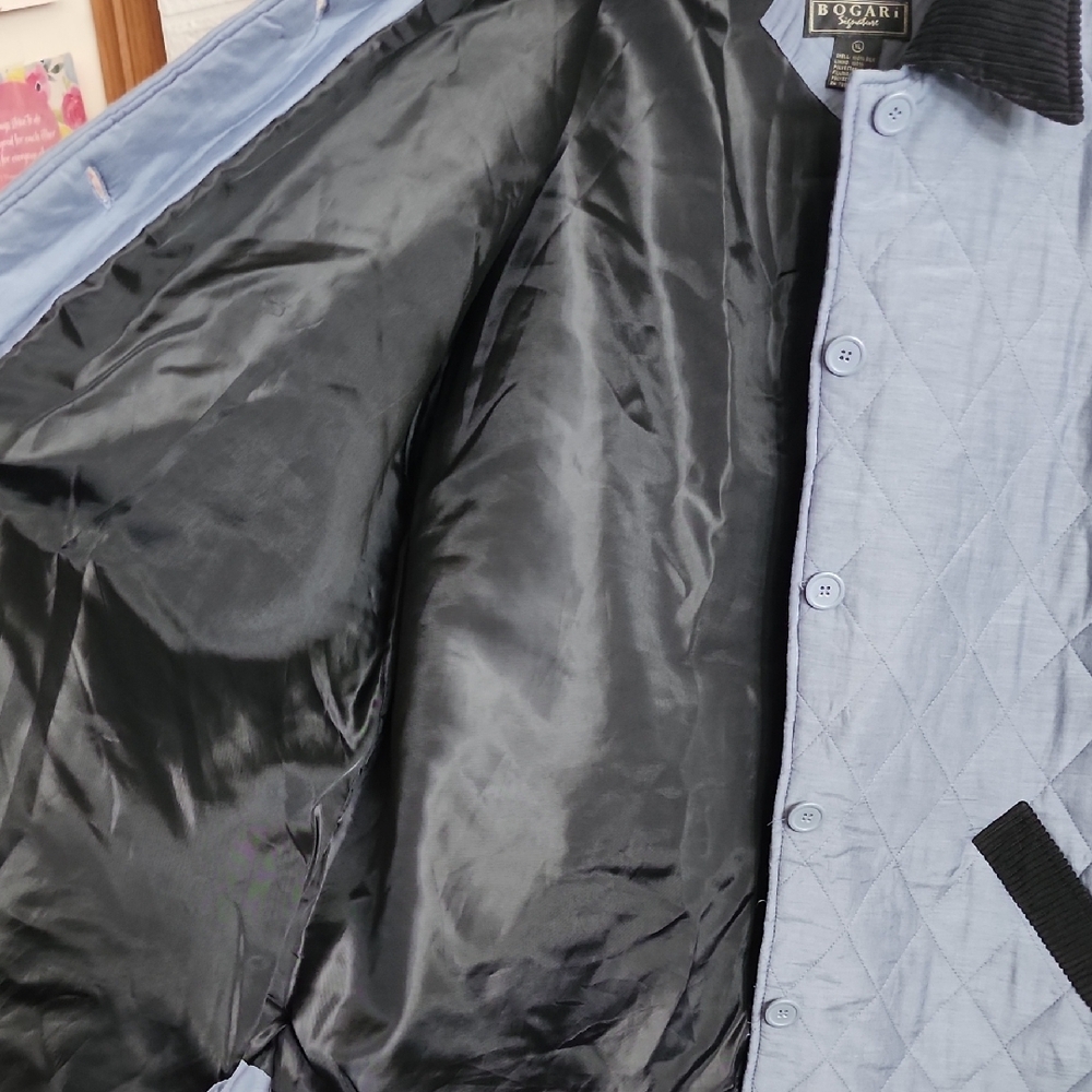 BOLGARi Signature Quilted Gray and Black Puffer Coat - Picture 5 of 8